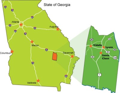 State Map of Georgia - Toombs County